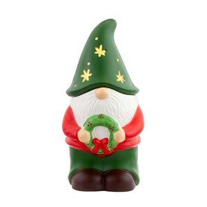 Mr. Christmas LED Ceramic Gnome Cookie Jar Canister